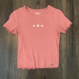 hollister flower crop top, size xs, color pink